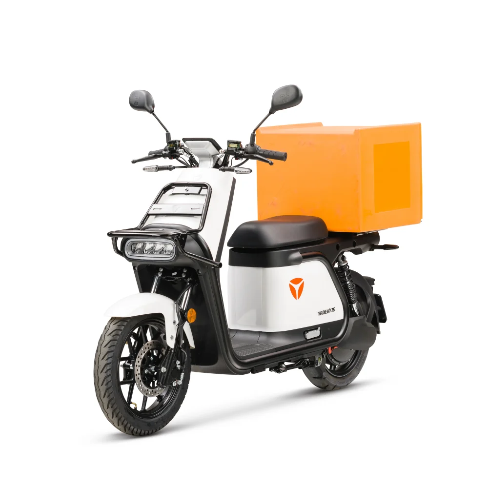 Yadea Y1S Delivery elektrische bezorgscooter wit met topcase