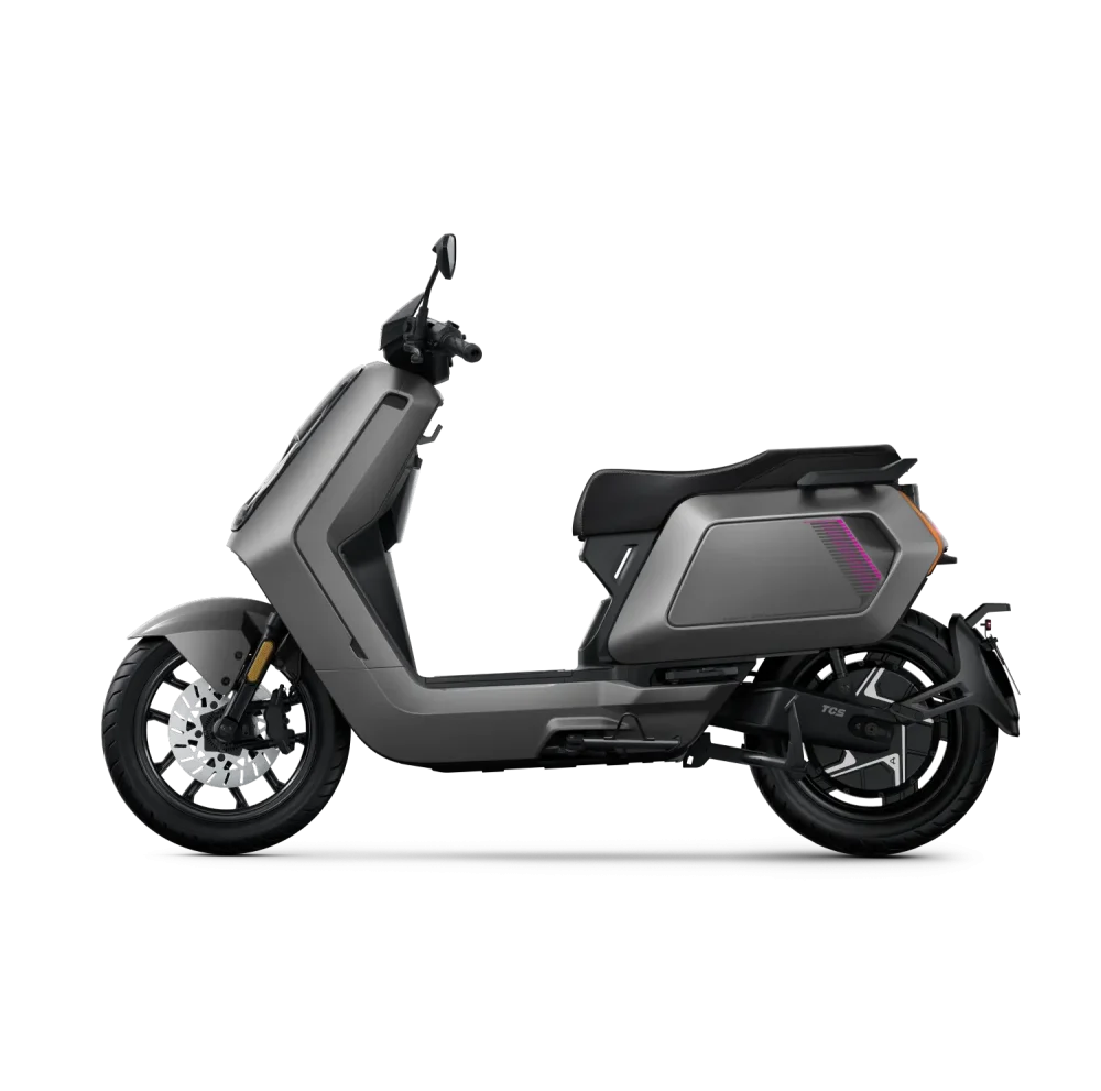 NIU NQiX 150 elektrische scooter zijaanzicht grijs