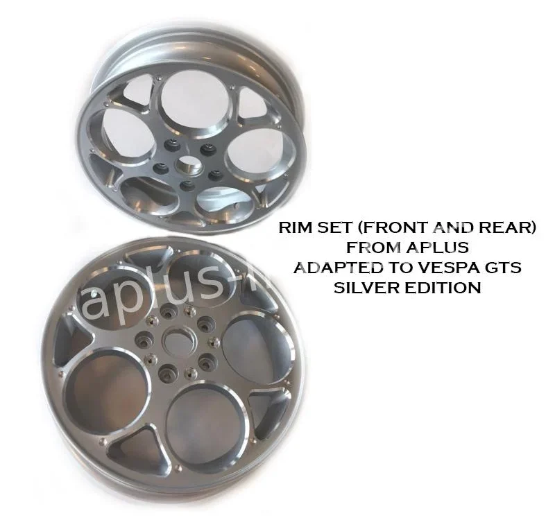 Velgenset 12 inch Aplus voor Vespa GTS Zilver