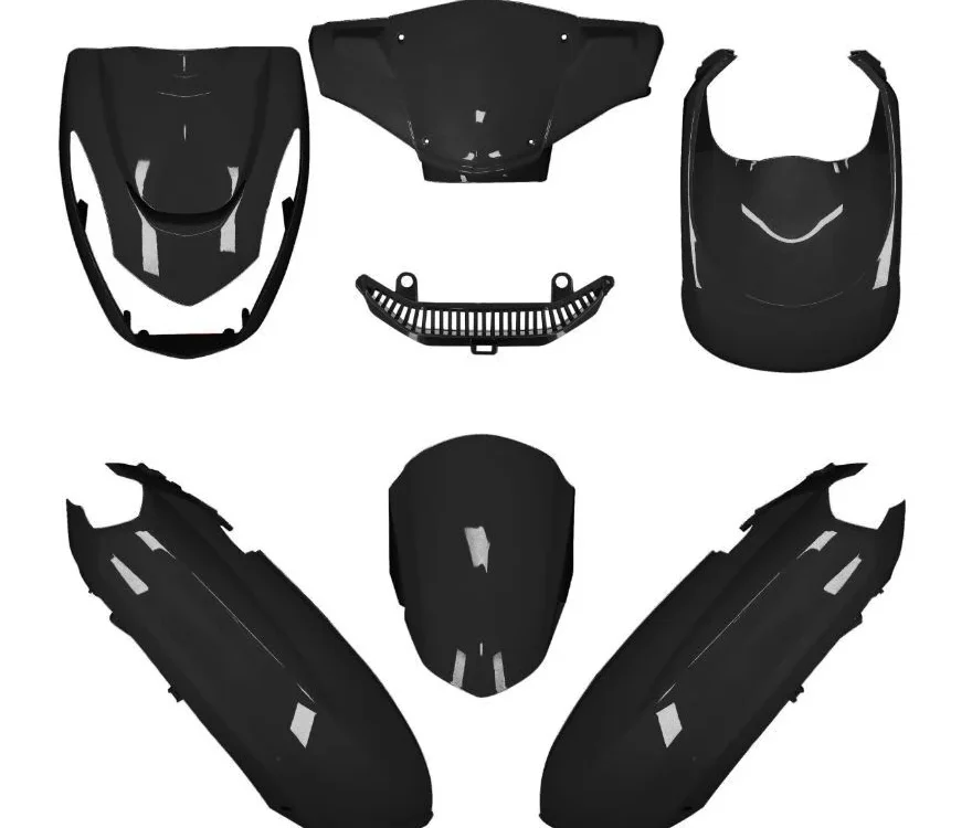 Plaatset Aplus voor Kisbee Euro4/5 7-delig Glans Zwart