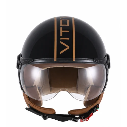 Vito Jet Lavello Glans Zwart Jethelm Maat L