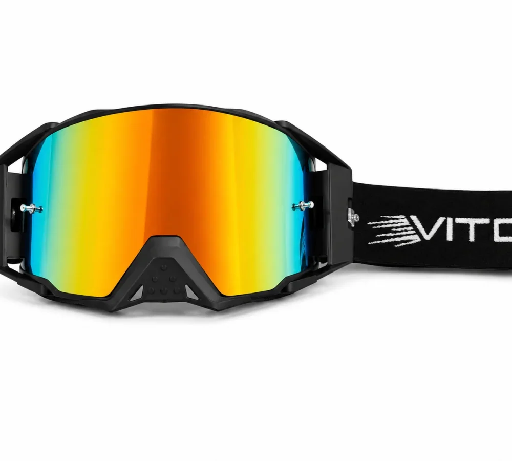 Vito Titan Crossbril Zwart - Magnetisch Rood Revo Vizier